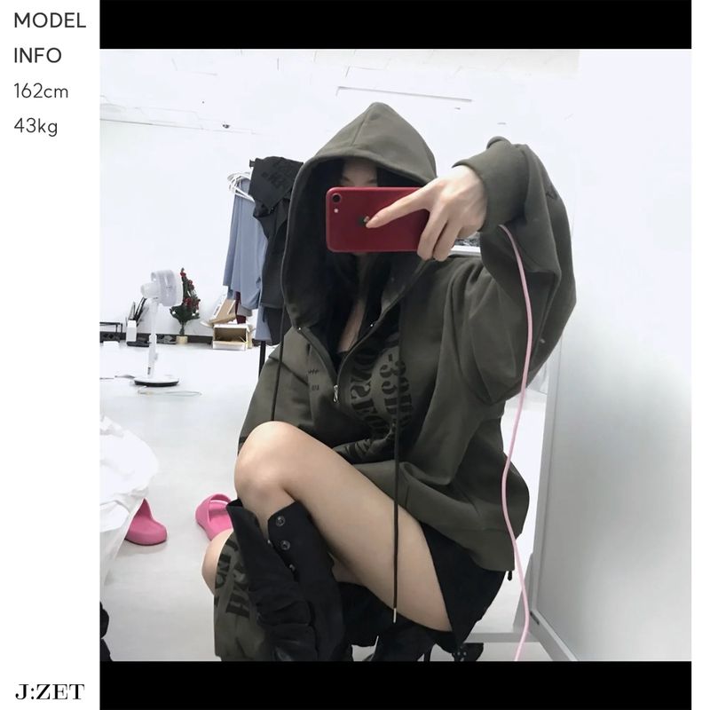 J:ZET（ジェイゼット）の「クレスト プリント ヘビー ジップアップ フーディー（トップス）」