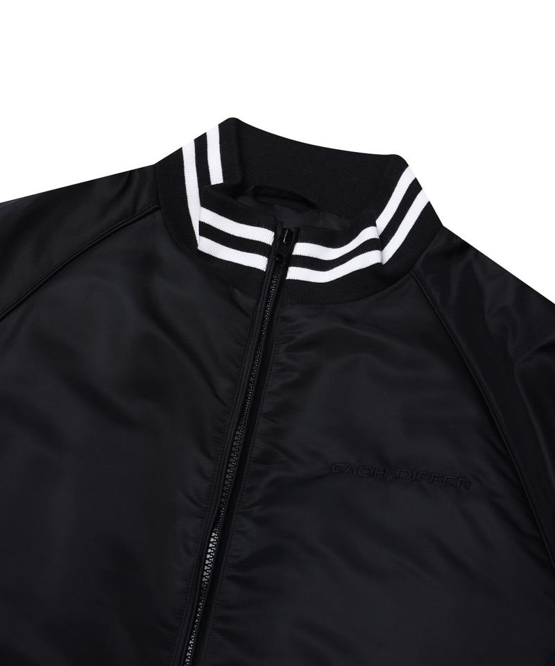 BOLD LOGO LONG VARSITY JACKET_BLACK