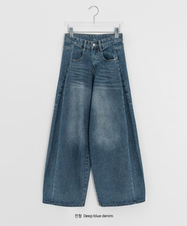 Lega Side Cut Wide Denim Pants