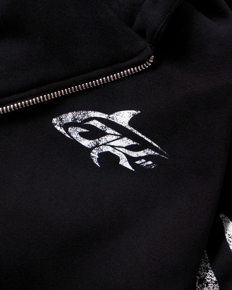 ZIP-UP BLACK HOODIE