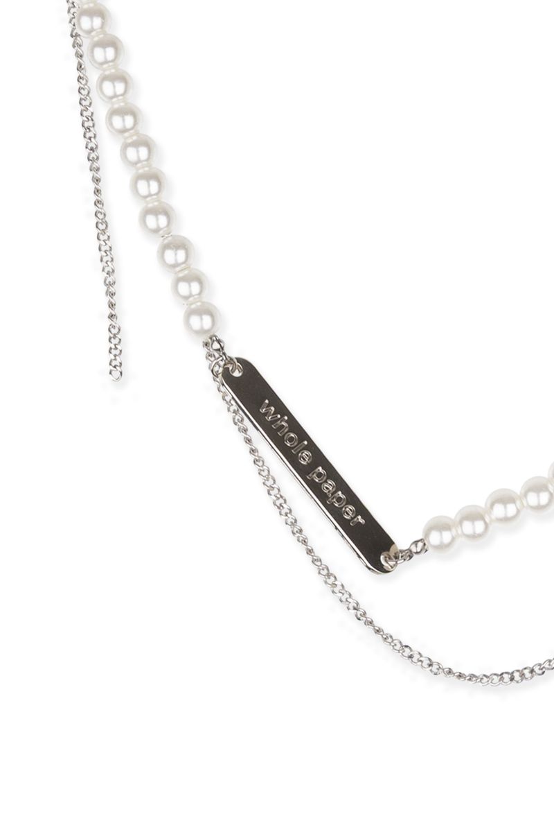 PEARL & CUT-OUT CHAIN NECKLACE		