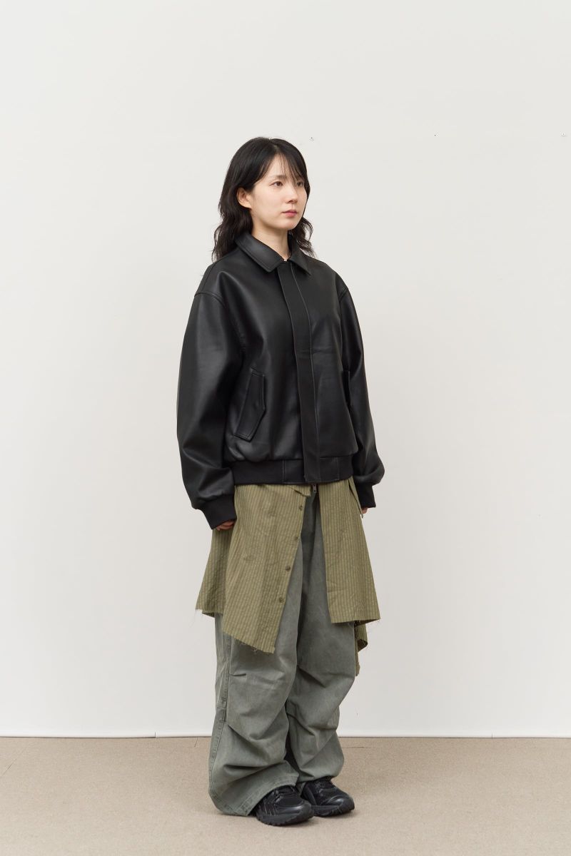 Base Leather Blouson (2color)
