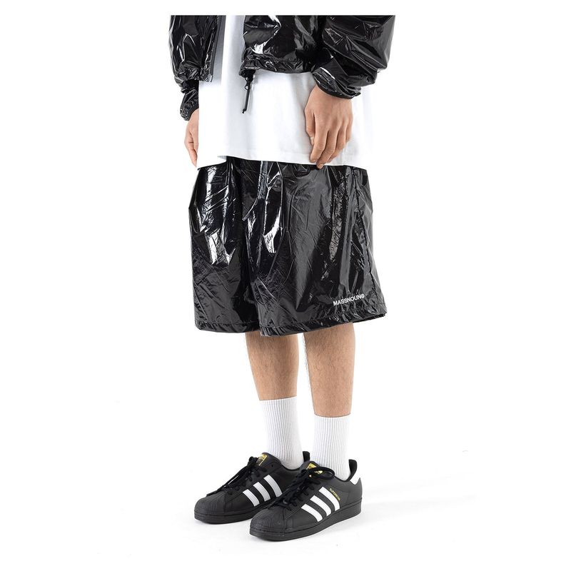 C LOGO ONE TUCK SATIN WIDE SHORT PANTS