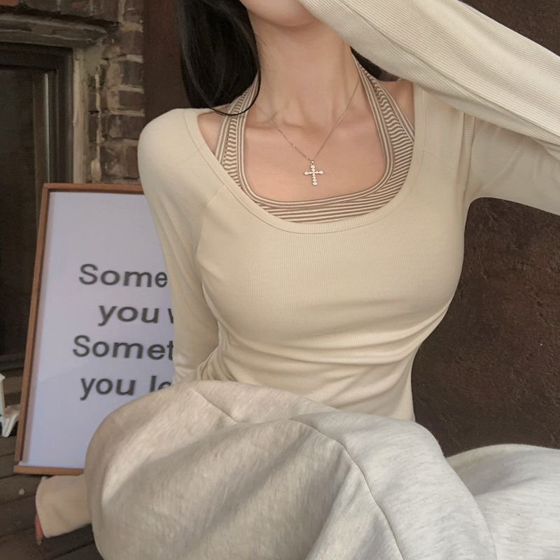 [Bellide made] BI, STRIPE HOLTER NECK CAMISOLE