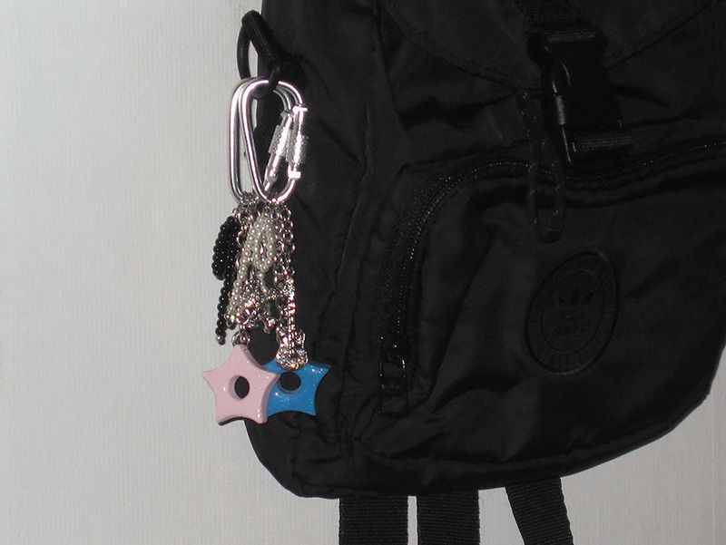 funky pink skeleton keyring