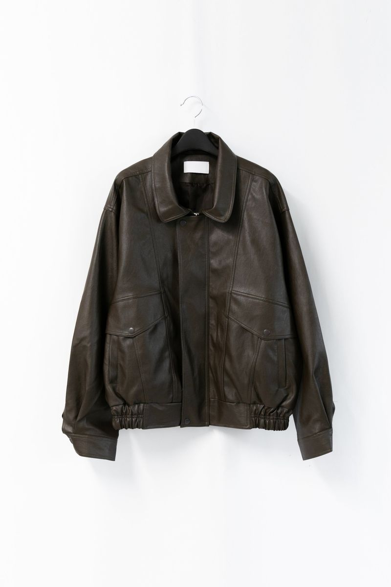over pocket leather jacket(2colors)