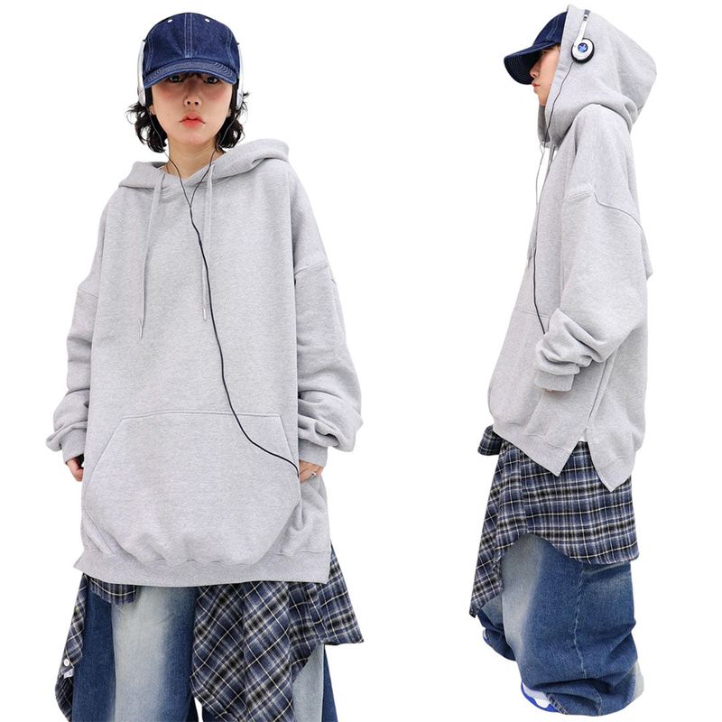 Real over-fit side incision hoodie 