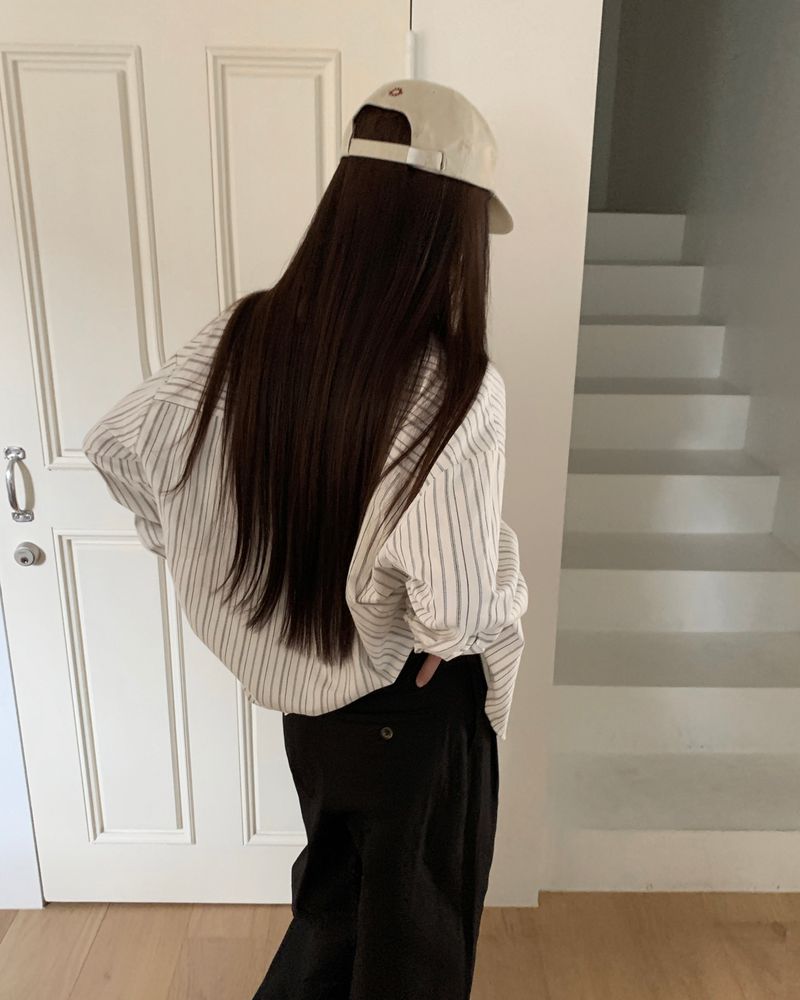 [ORIGINAL] Ain Stripe Oversized Shirt
