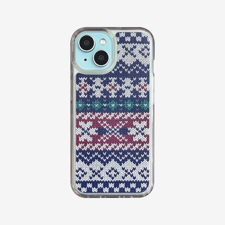 DELPHIN(デルフィン)の「FAIR ISLE KNIT HARD JELL CASE_ PURPLE(Smartphone Accessories)」