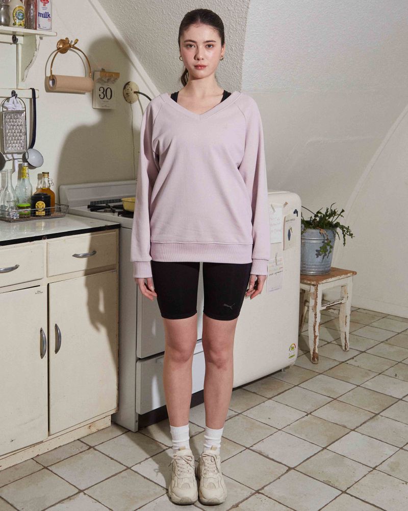 V-NECK RAGLAN SWEATSHIRT / LIGHT MAUVE