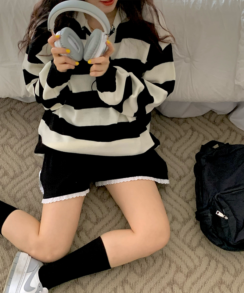 Bold Stripe Collar Knit