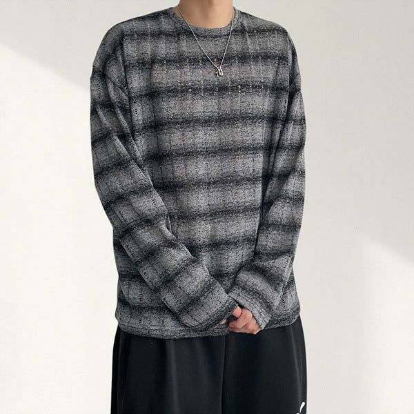 voarc（ボアク）の「PRK Cool Air Damaged Striped Long Sleeve Knit (6 Colors)（Tops）」