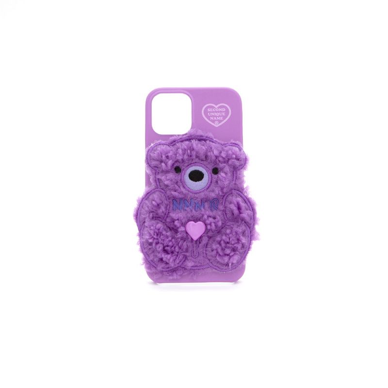 seconduniquename(セカンドユニークネーム)の「SUN CASE PATCH FLEECE BEAR SPARKLING PURPLE(Smartphone Accessories)」