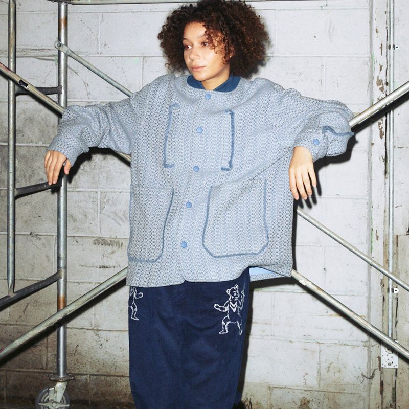 FRINGE DETAIL JACQUARD JACKET