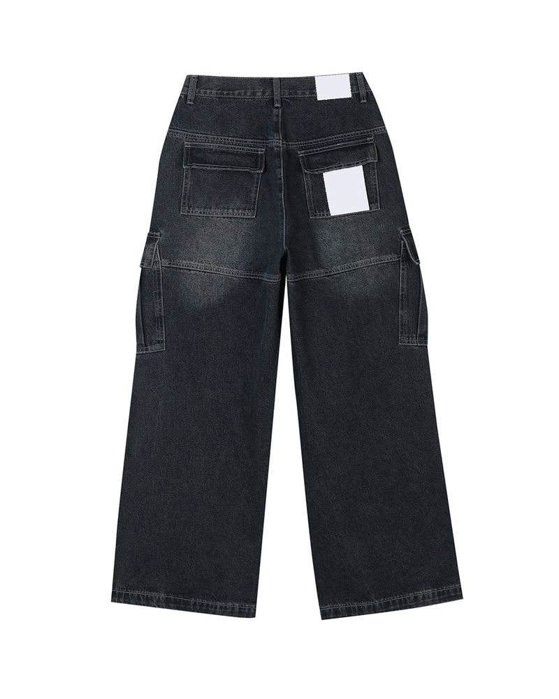 Bare Washed Wide Cargo Denim