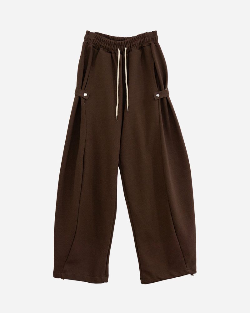 Side Snap Wide Sweatpants