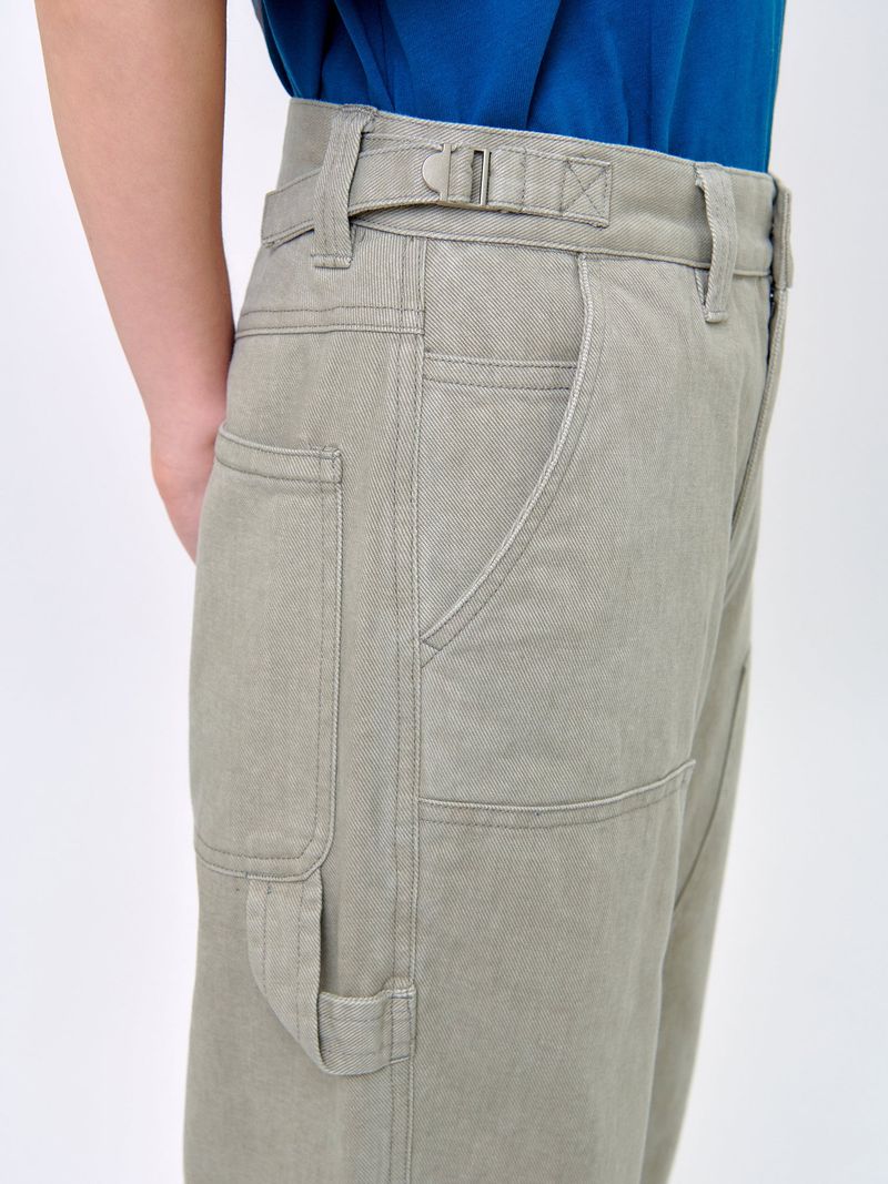WASHED STITCH CARPENTER PANTS_Light Grey