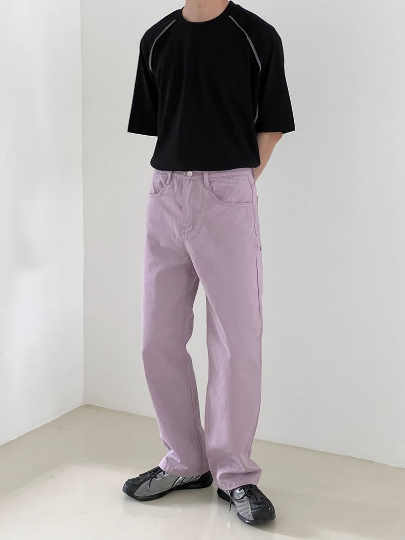 Turbid pink cotton pants