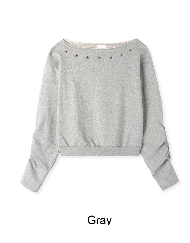 Kane Star Off-Shoulder Sweatshirt