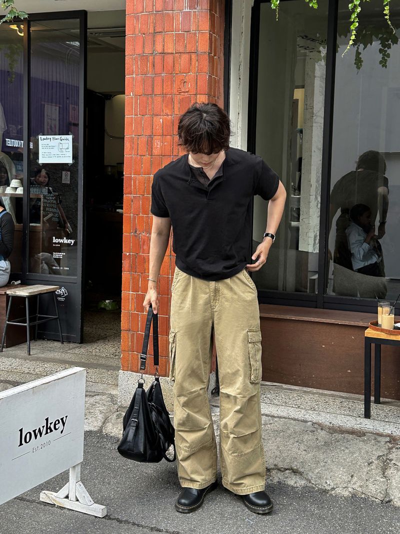 LMN Crack Washing Parasuit Cargo Pants (3 colors)