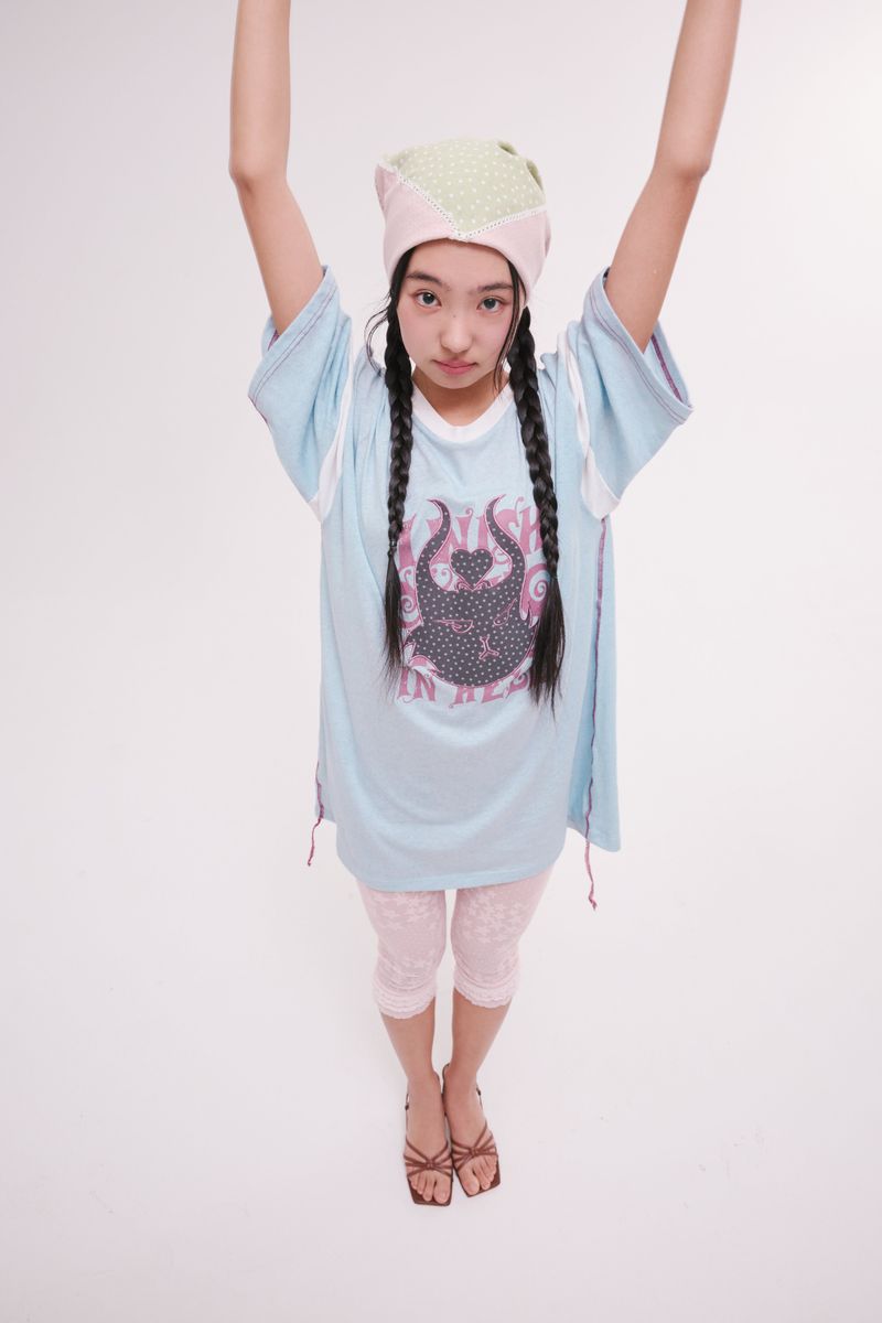 Devil cat T-shirts blue