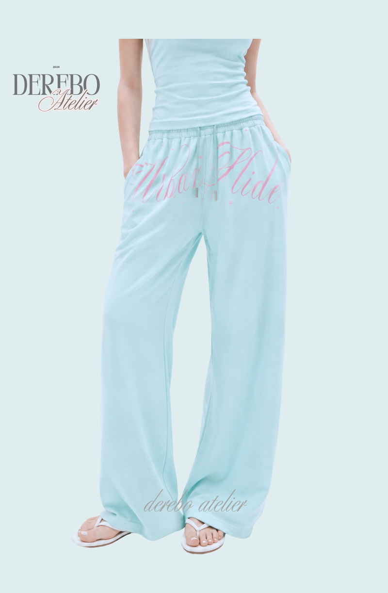 Taylor Mint Lettering Casual Wide Pants (TOP)