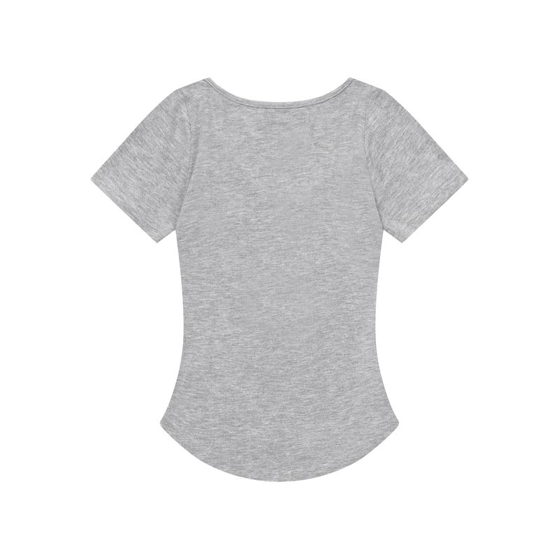 HARING SIGNATURE LOGO SNAP BUTTON U-NECK HALF T (3COLOR)