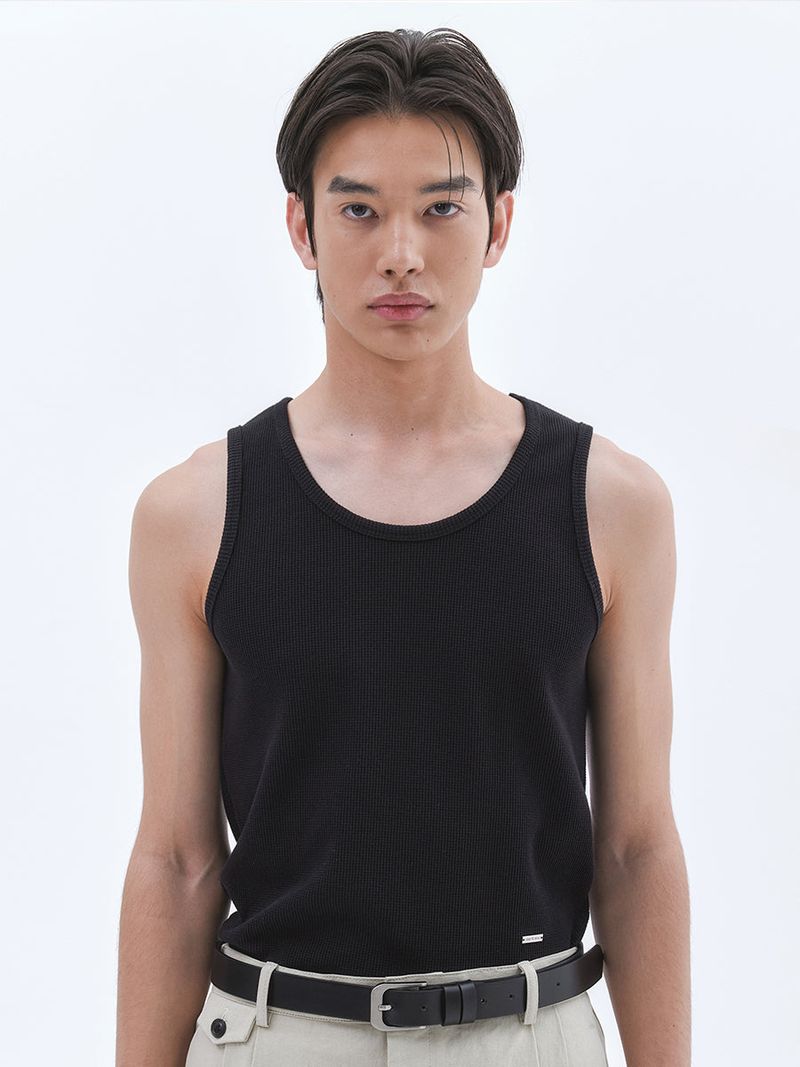 Logo Plate Basic Sleeveless__Black  