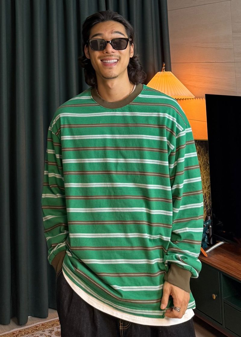virstyle（ビルスタイル）の「Striped Crown Long Sleeve 3COLOR（Tops）」