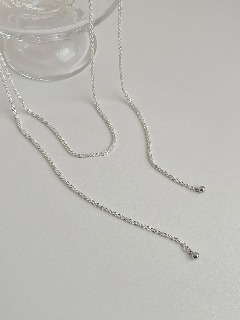 shining cutting drop necklace / layered square cutting glitter long