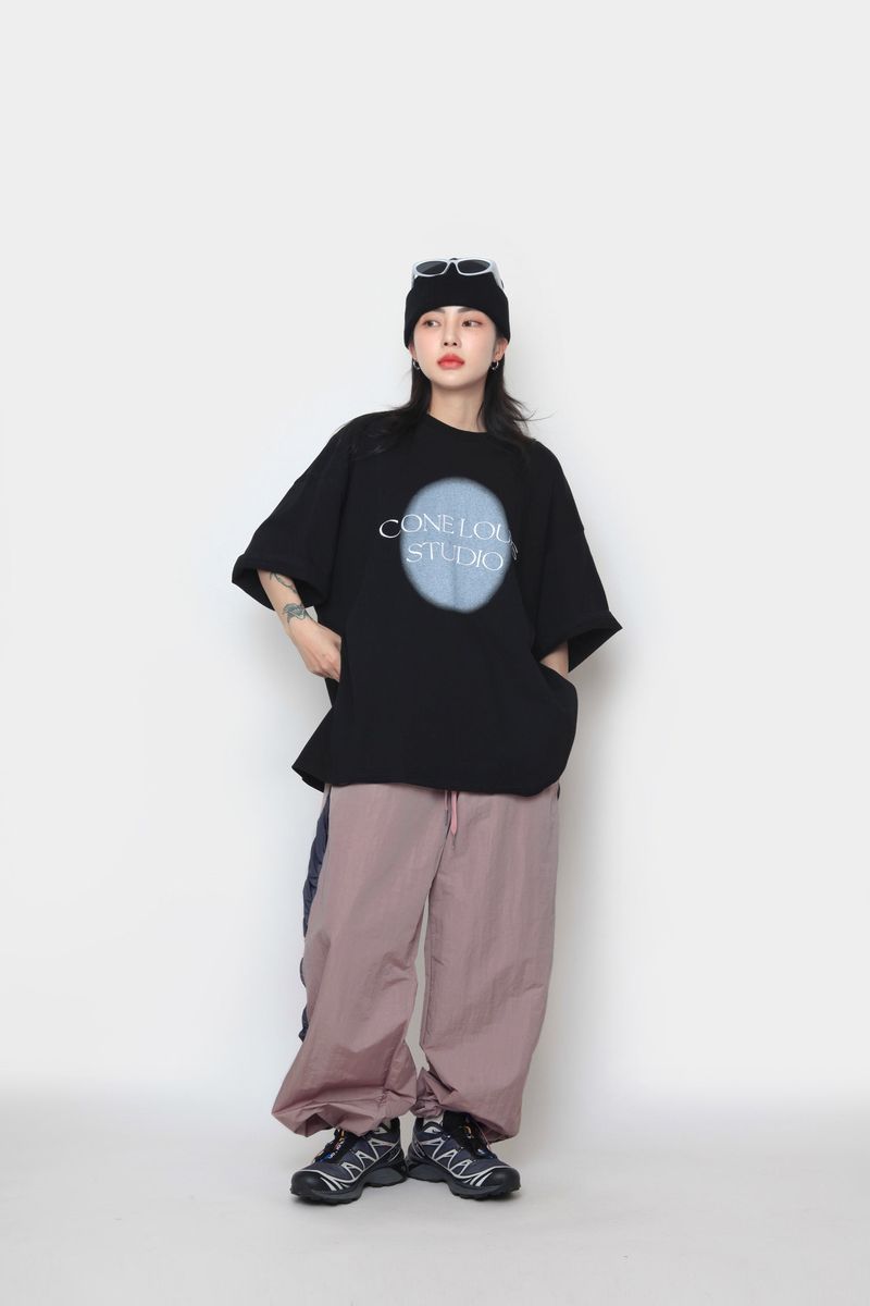 Spray  Embroidery Short Sleeve T