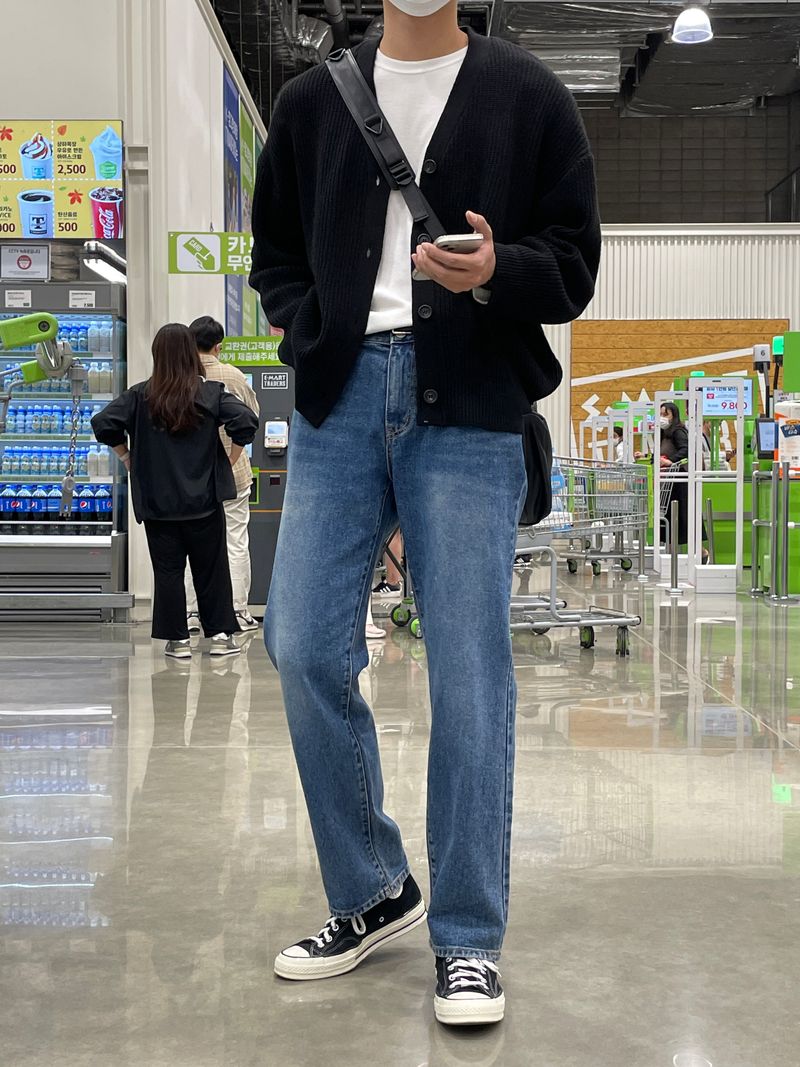 LMN Bow Semi-Wide Denim Pants (4 colors)
