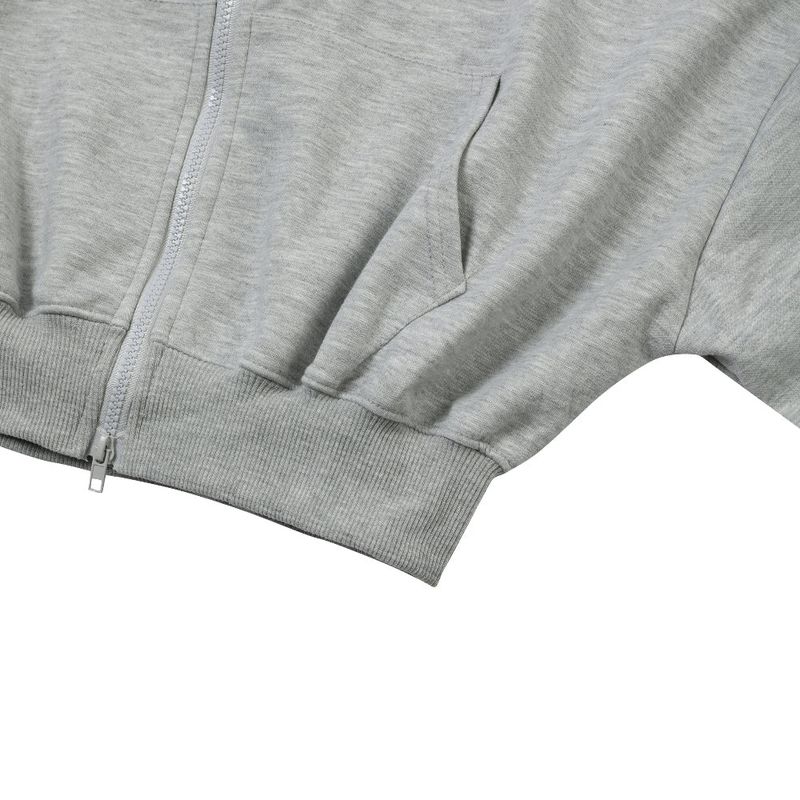 MUCENT DENVER 2-WAY CROP HOOD ZIP-UP WOMEN (Black, Gray)