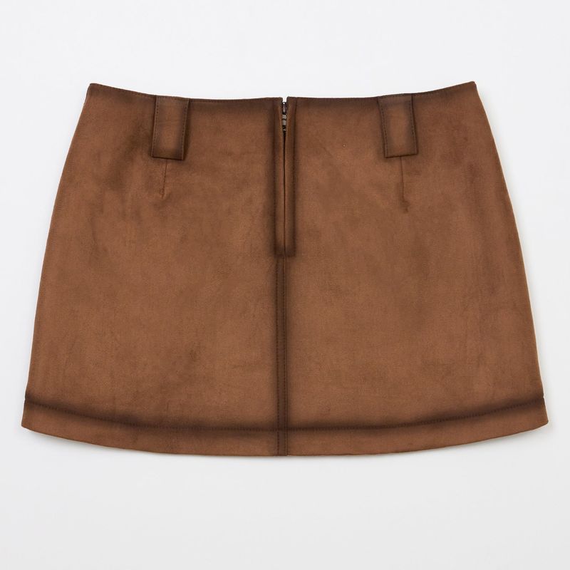 OIL BRIDGE SUEDE SKIRT BROWN
