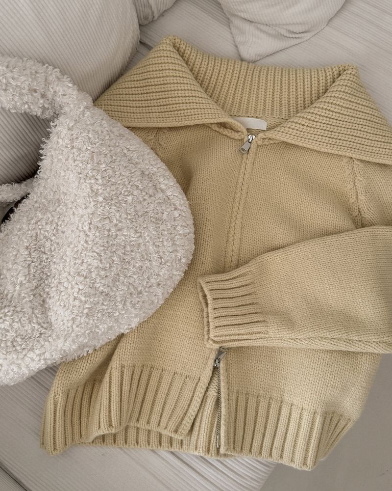 Wool Kara Knit Zip-up