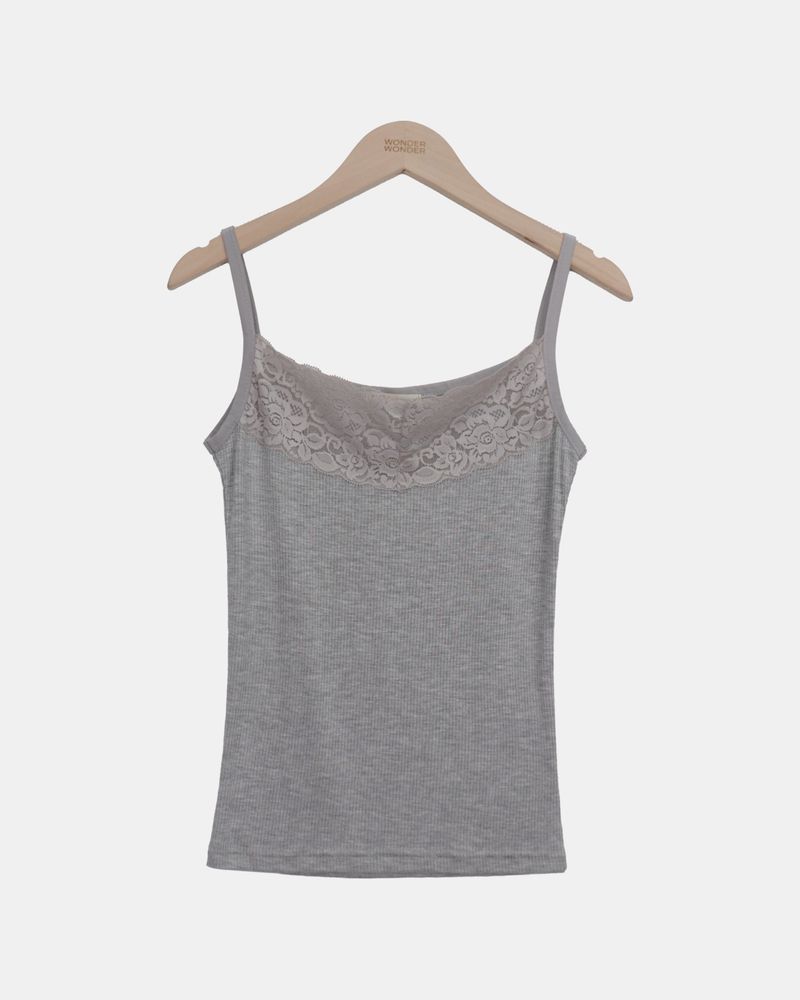 Pnel Lace Strap Sleeveless Top