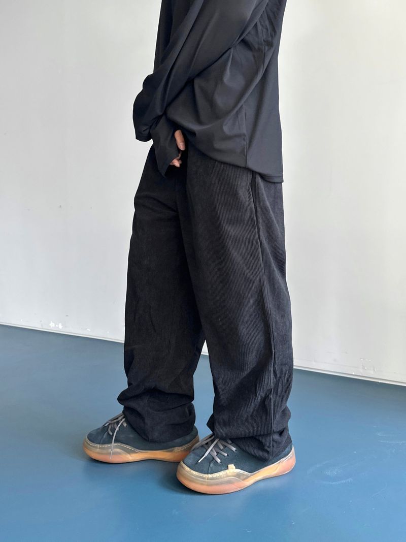 Twill Basic Golden Wide Pants 7C
