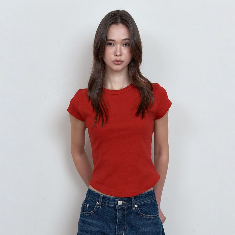 Curetty(キュリティ)の「C 90S LINE BASIC T-SHIRT_RED(Tops)」