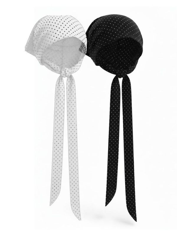 VIVIC（ビビク）の「ビーズドット レース ヘッドスカーフ (WHITE, BLACK 2COLORS!)（ヘアアクセサリー）」