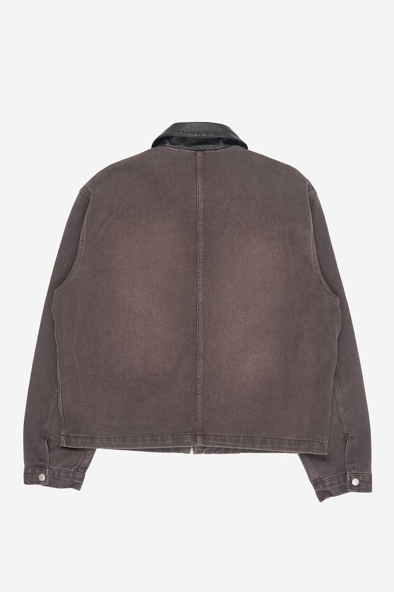 Spencer leather collar vintage work jumper