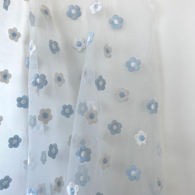 SKYBLUE FLOWER STRING POUCH
