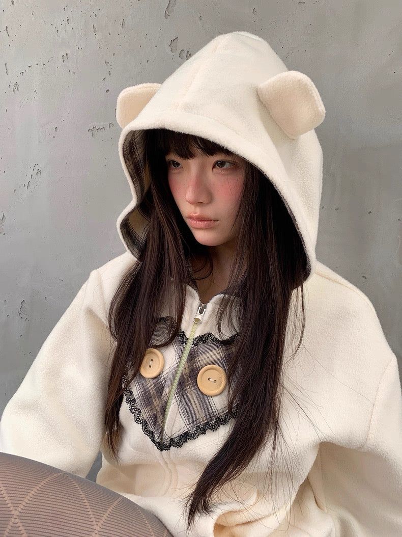 EatmePlz Bear Milk Yellow Heart Loose Hoodie