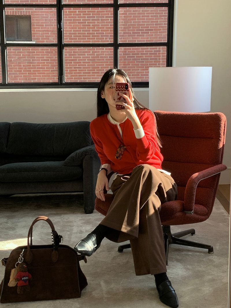 [MADE] [Wool Napping] Winter Warm Pintuck Wide Slacks