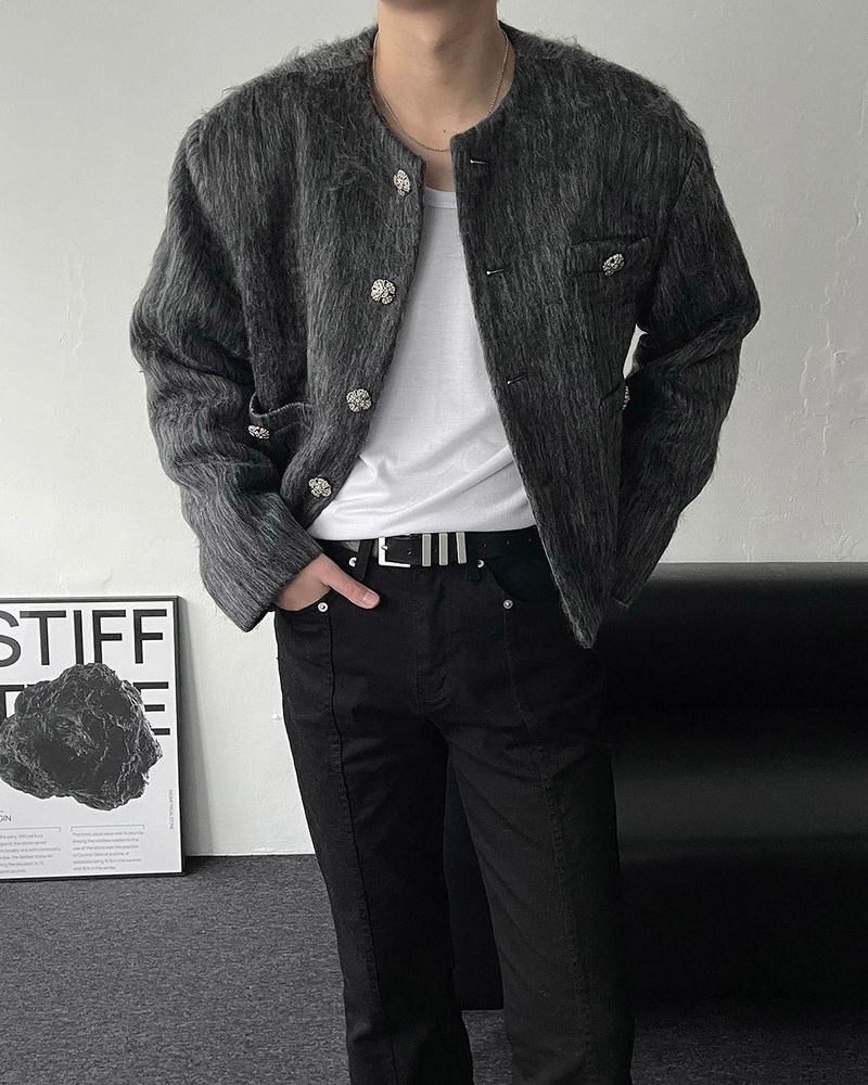 90's Jade Mohair Crop Jacket (2 colors)