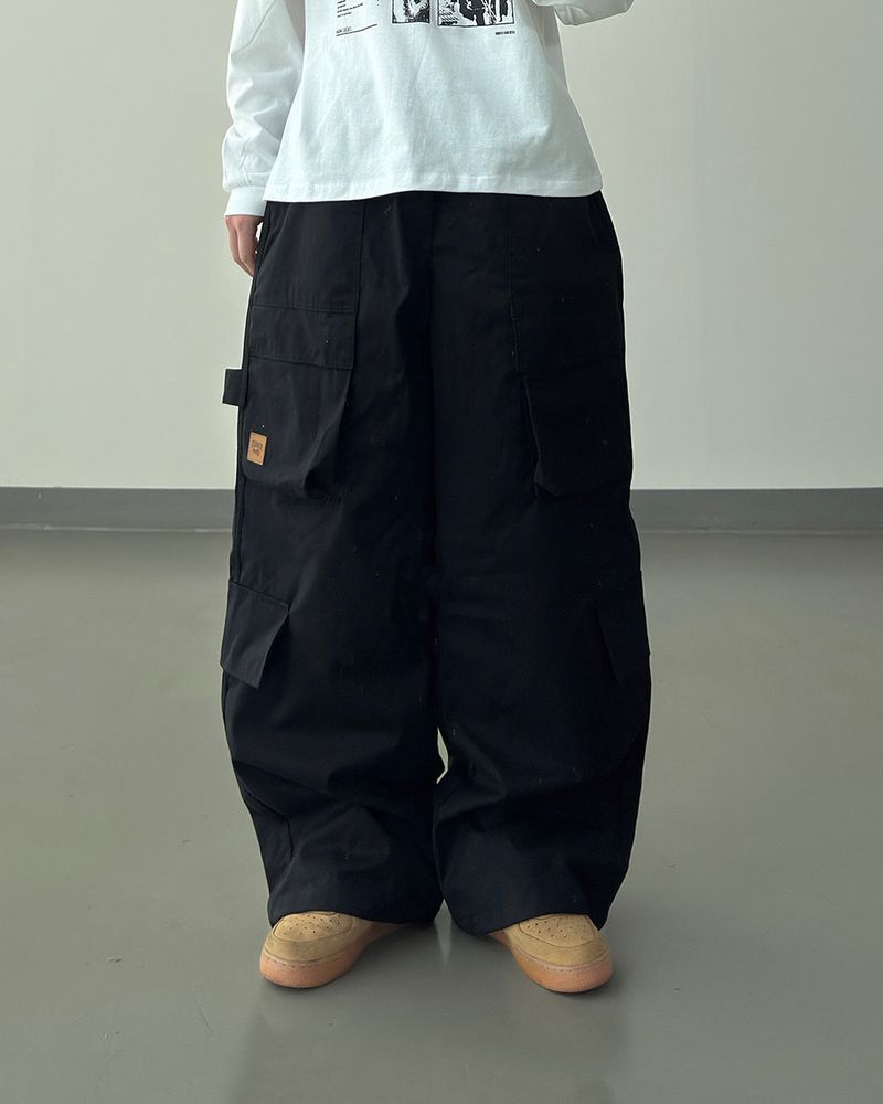 Utility Patch Wide Cargo Pants