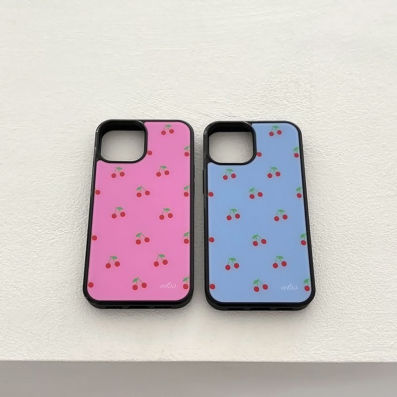 cherry glossy glass bumper case (conflower blue)