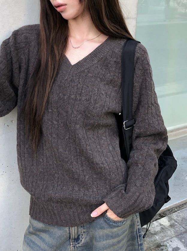 Withy Cable Loose Fit Long Sleeve Knit