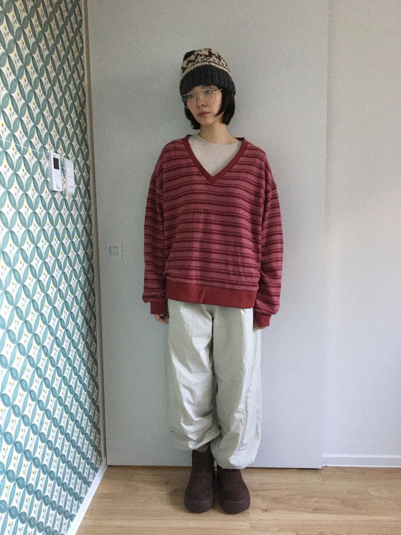 Bach Stripe V Sweatshirt (3color)