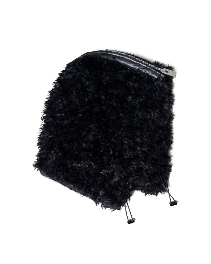 FAUX FUR MULTI ZIPPER BLACK JACKET