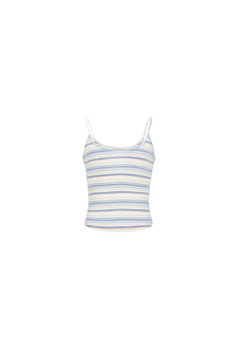 stripe sleeveless blue